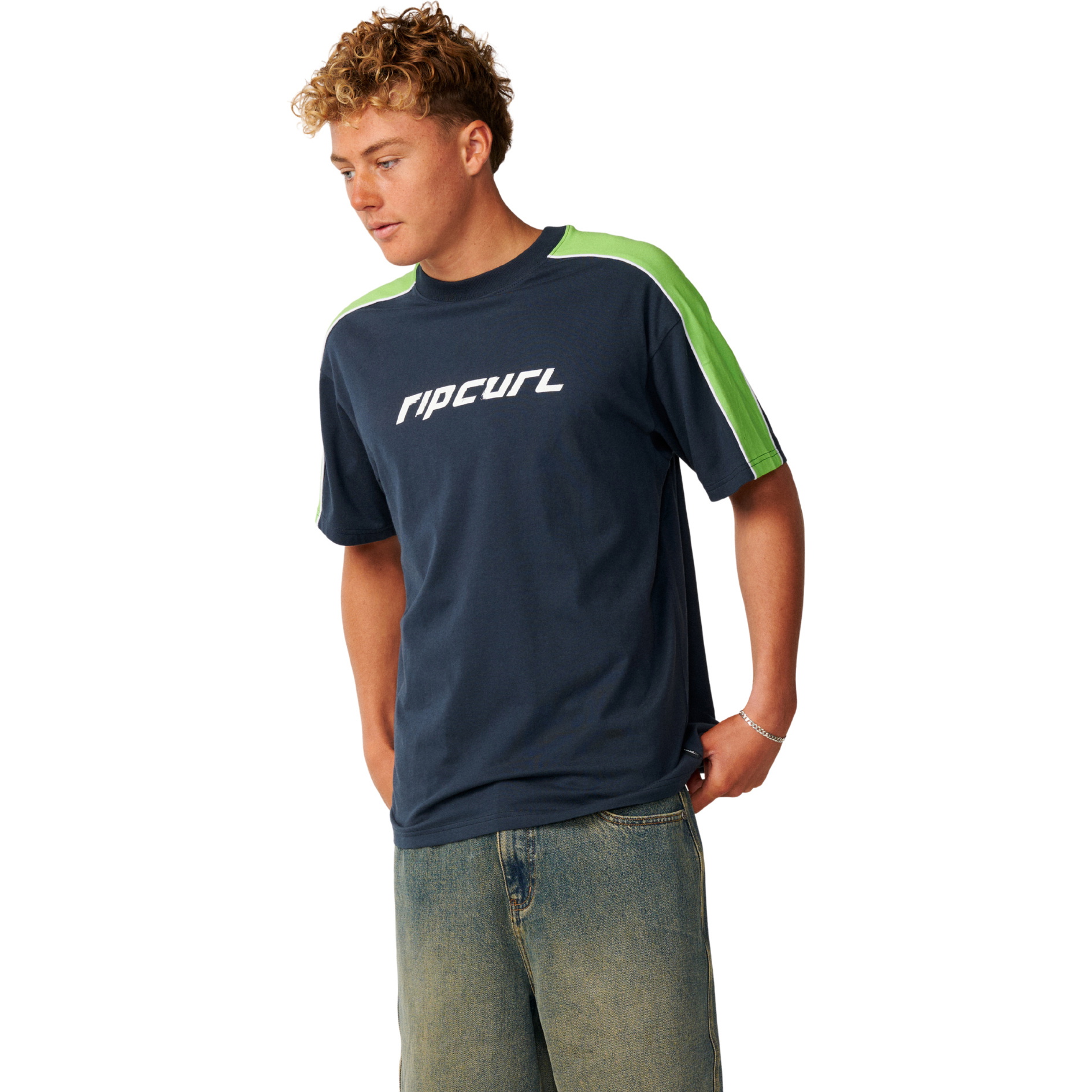 2026 Rip Curl Mens Archive Up Top Panel T-Shirt 129MTE - Dark Navy